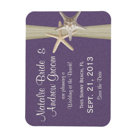 Starfish Save the Date Lila Magnet (Vertikal)