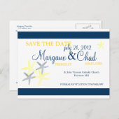 Starfish Save the Date Postkarte (Vorne/Hinten)