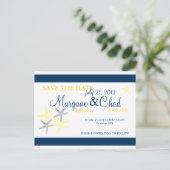 Starfish Save the Date Postkarte (Stehend Vorderseite)