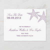 Starfish Save the Date Postkarte - Lila