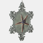 Starfish Schneeflocken Zinn-Ornament (Links)