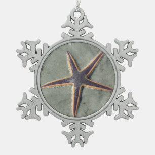 Starfish Schneeflocken Zinn-Ornament