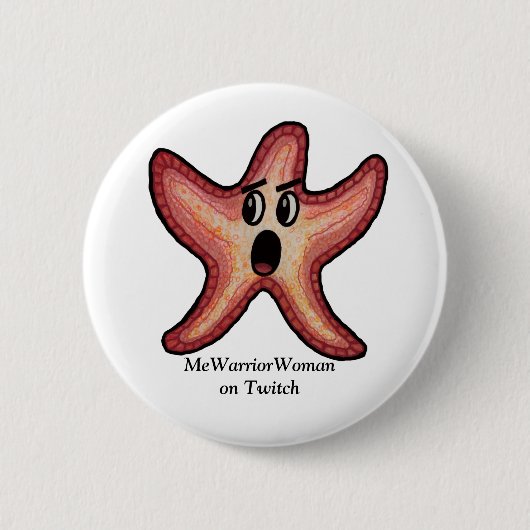Starfish schockiert, MeWarriorFrau auf Twitch Button (Vorderseite)