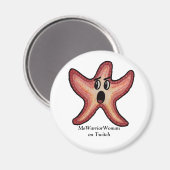 Starfish schockiert, MeWarriorFrau auf Twitch Magnet (Vorderseite/Rückseite)