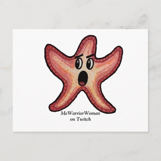 Starfish schockiert, MeWarriorFrau auf Twitch Postkarte (Vorderseite)