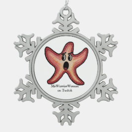 Starfish schockiert, MeWarriorFrau auf Twitch Schneeflocken Zinn-Ornament