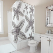 Starfish Schwarzweiss Duschvorhang (Beispiel)