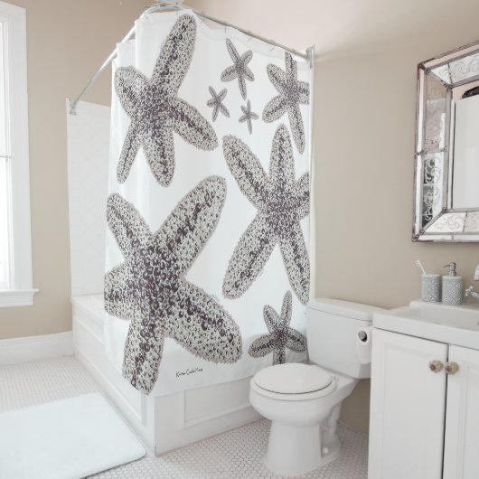 Starfish Schwarzweiss Duschvorhang (Beispiel)