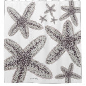 Starfish Schwarzweiss Duschvorhang (Vorderseite)