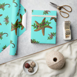 Starfish Sea Horses Muster Weihnachten Geschenkpapier