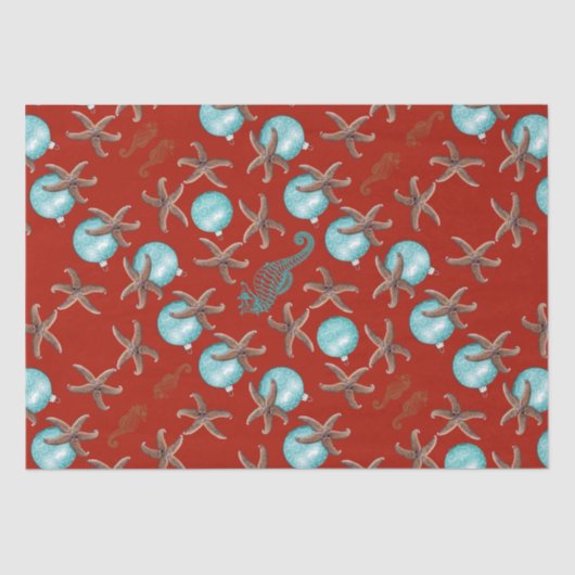 Starfish Sea Horses Weihnachten Seidenpapier (Vorderseite)