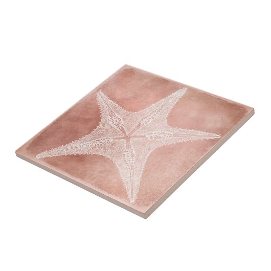 Starfish - Sea Star in Coral Peach Fliese (Seite)