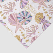 Starfish Seashell Blue Lila Nautic Decoupage Seidenpapier (Detail)