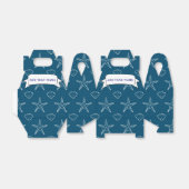 Starfish Seashell Muster auf Ozean Blue Custom Geschenkschachtel (Ungefaltet)