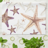 Starfish Seashell Muster Beige Geschirrtuch (Gefaltet)