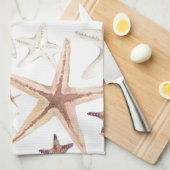 Starfish Seashell Muster Beige Geschirrtuch (Viertel Falte)