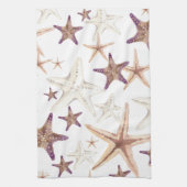 Starfish Seashell Muster Beige Geschirrtuch (Vertikal)