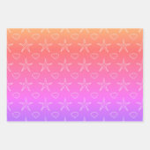 Starfish Seashell Sketch Muster auf Pastellfarben Geschenkpapier Set (Vorderseite 3)