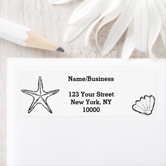 Starfish Seashell Zeichnungen Custom (Insitu)