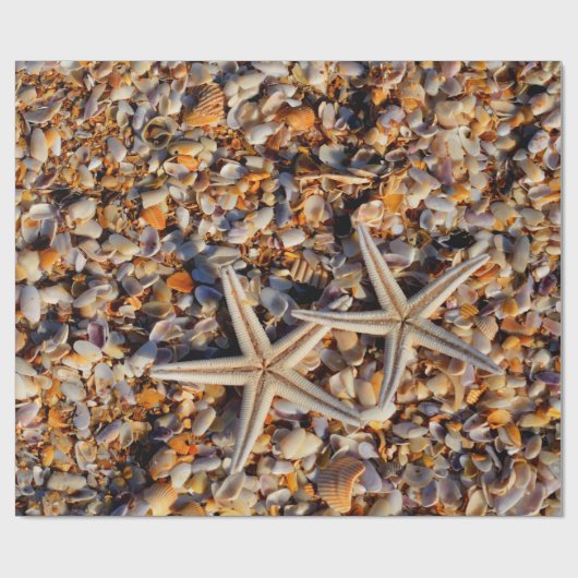 Starfish Seashells Dekoupage Geschenkpapier (Flach)