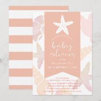 Starfish & Seashells Pink Drive-by Baby Shower