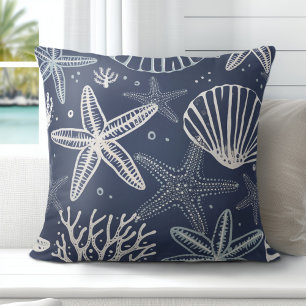Starfish Seashells Throw Kissen