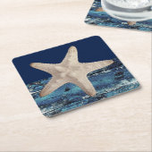 Starfish-Seemarine-Blau-Strand-Untersetzer Rechteckiger Pappuntersetzer (angewinkelt)