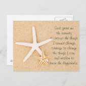 Starfish Serenity Gebet Postkarte (Vorne/Hinten)