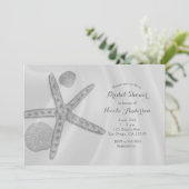 Starfish & Shells Beach Brautparty oder Hochzeit Einladung (Stehend Vorderseite)