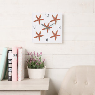 Starfish - Sherman Denton Fish Lithograph Quadratische Wanduhr