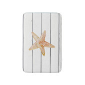 Starfish Shiplap Strandmalerei Badematte (Vorderseite Vertikal)