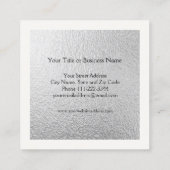 Starfish-silberne Folie Quadratische Visitenkarte (Rückseite)