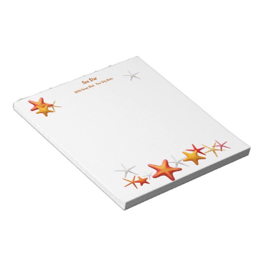 Starfish Simple Modern Personalisiert Notizblock (angewinkelt)