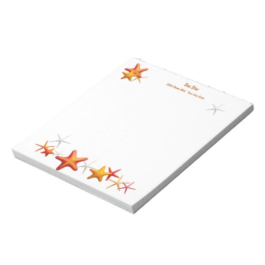 Starfish Simple Modern Personalisiert Notizblock (Rotiert)