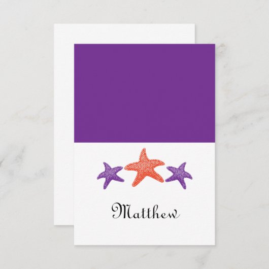Starfish-Sitzplatz-Karte Einladung (Vorne/Hinten)