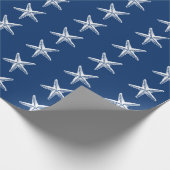 Starfish Sketch Blau und Weiß Geschenkpapier (Ecke)