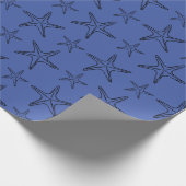 Starfish Sketch Custom Black and Blue Geschenkpapier (Ecke)