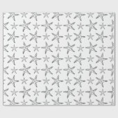 Starfish Sketch Custom Black and White Geschenkpapier (Flach)