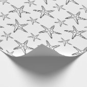 Starfish Sketch Custom Black and White Geschenkpapier (Ecke)