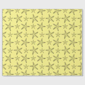 Starfish Sketch Custom Yellow and Black Geschenkpapier (Flach)