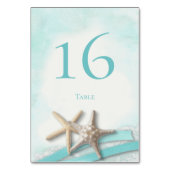Starfish Spitze und RibbonTable Number Card Tischnummer (Vorderseite)