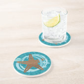 Starfish Splash Sandstone Untersetzer (Seite)