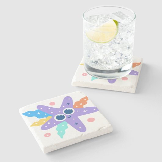 Starfish Steinuntersetzer (Seitenansicht)