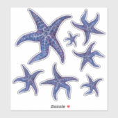 Starfish Stickers - BLAU Aufkleber (Blatt)