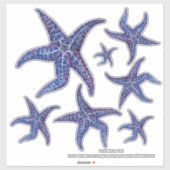 Starfish Stickers - BLAU Aufkleber (Blatt)