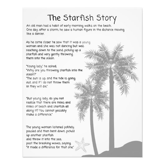 Starfish Story, Starfish Thrower, Starfish Gedicht Fotodruck (Vorne)