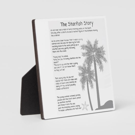 Starfish Story, Starfish Thrower, Starfish Gedicht Fotoplatte (Vorderseite)