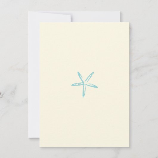 Starfish-Strand-Hochzeits-Programm II Einladung (Rückseite)