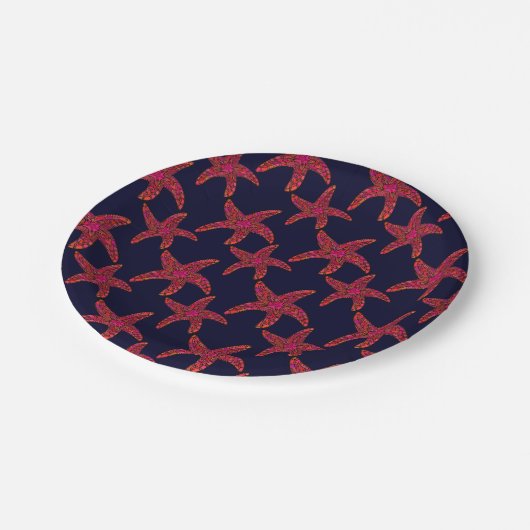 Starfish Style Muster Pappteller (Schrägansicht)