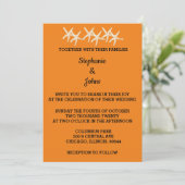 Starfish Sunset Orange Moderne farbenfrohe Hochzei Einladung (Stehend Vorderseite)